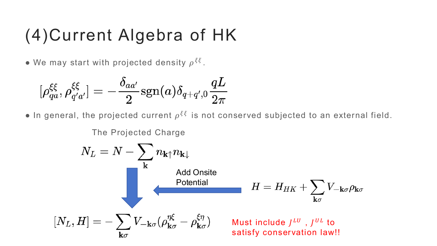 Current Algebra of the HK Model — slides — page 11 of 21