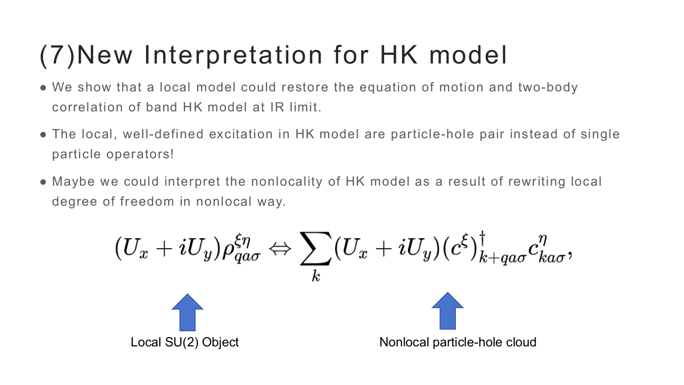 Current Algebra of the HK Model — slides — page 19 of 21