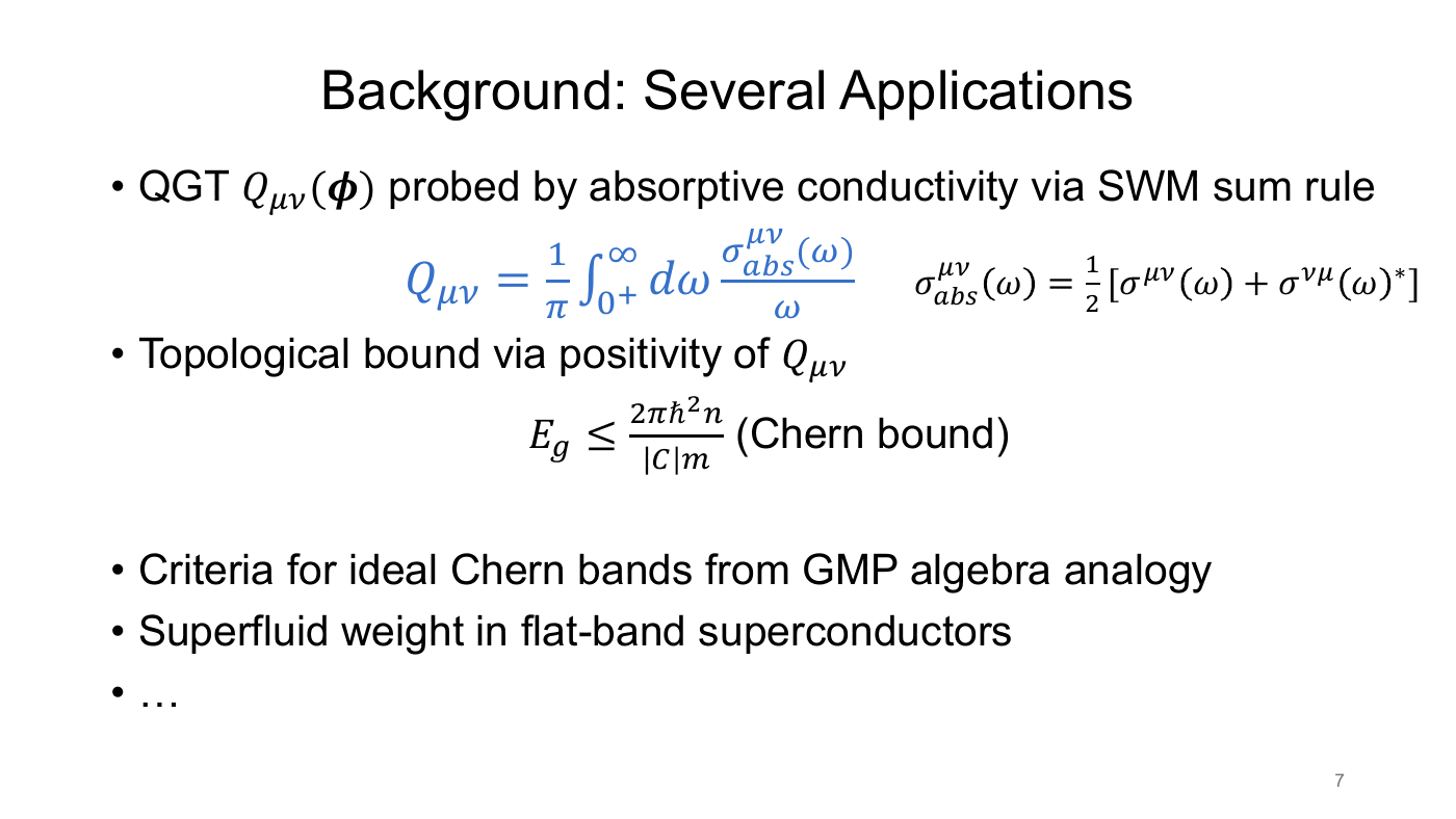 Density Matrix Geometry and Response Functions — slides — page 6 of 48