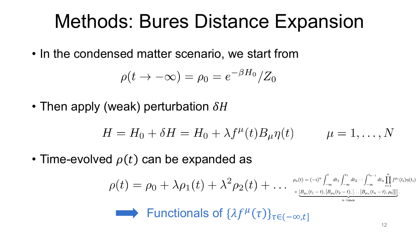 Density Matrix Geometry and Response Functions — slides — page 11 of 48