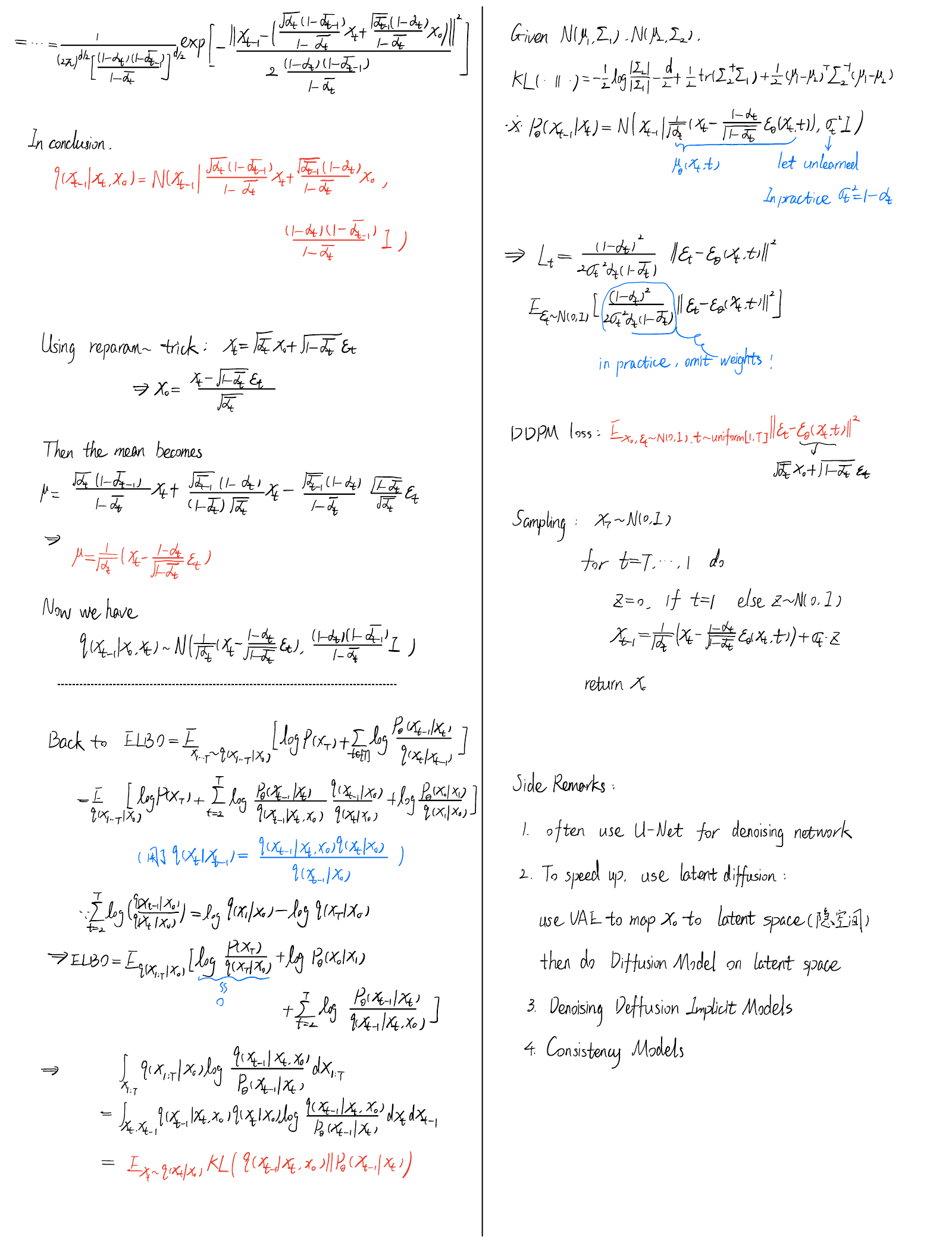 Generative Models: VAEs and Diffusion Models — handwritten notes — page 6 of 6