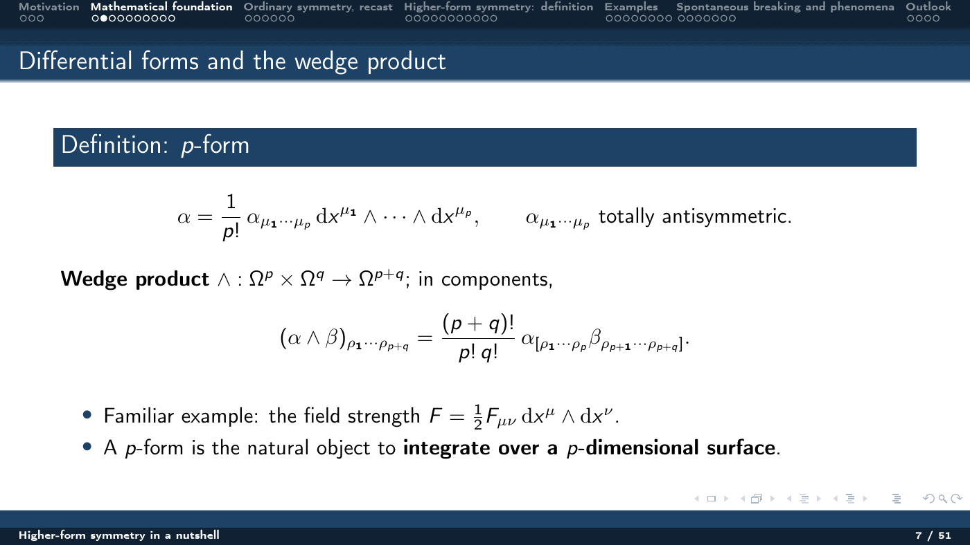 Higher-Form Symmetry in a Nutshell — slides — page 7 of 51