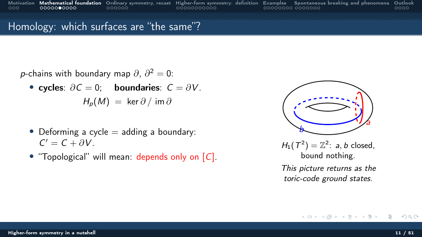 Higher-Form Symmetry in a Nutshell — slides — page 11 of 51