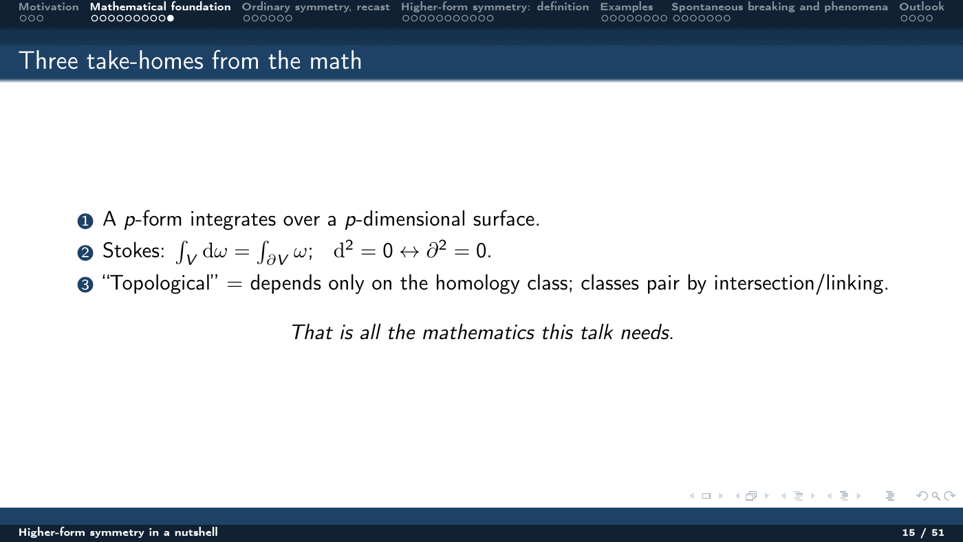 Higher-Form Symmetry in a Nutshell — slides — page 15 of 51