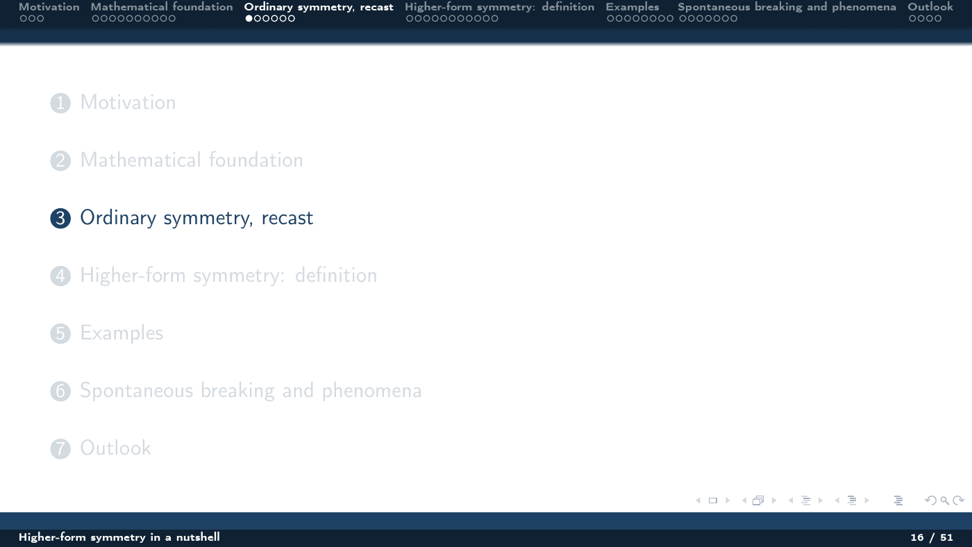 Higher-Form Symmetry in a Nutshell — slides — page 16 of 51