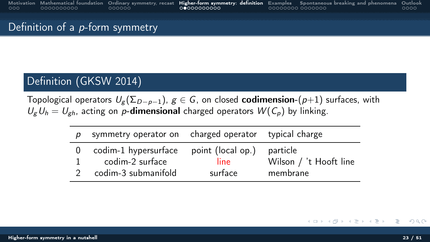 Higher-Form Symmetry in a Nutshell — slides — page 23 of 51