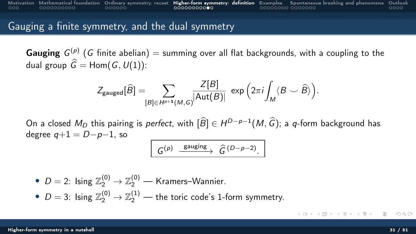 Higher-Form Symmetry in a Nutshell — slides — page 31 of 51