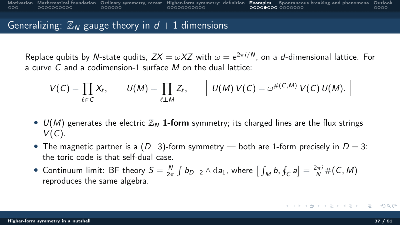 Higher-Form Symmetry in a Nutshell — slides — page 37 of 51