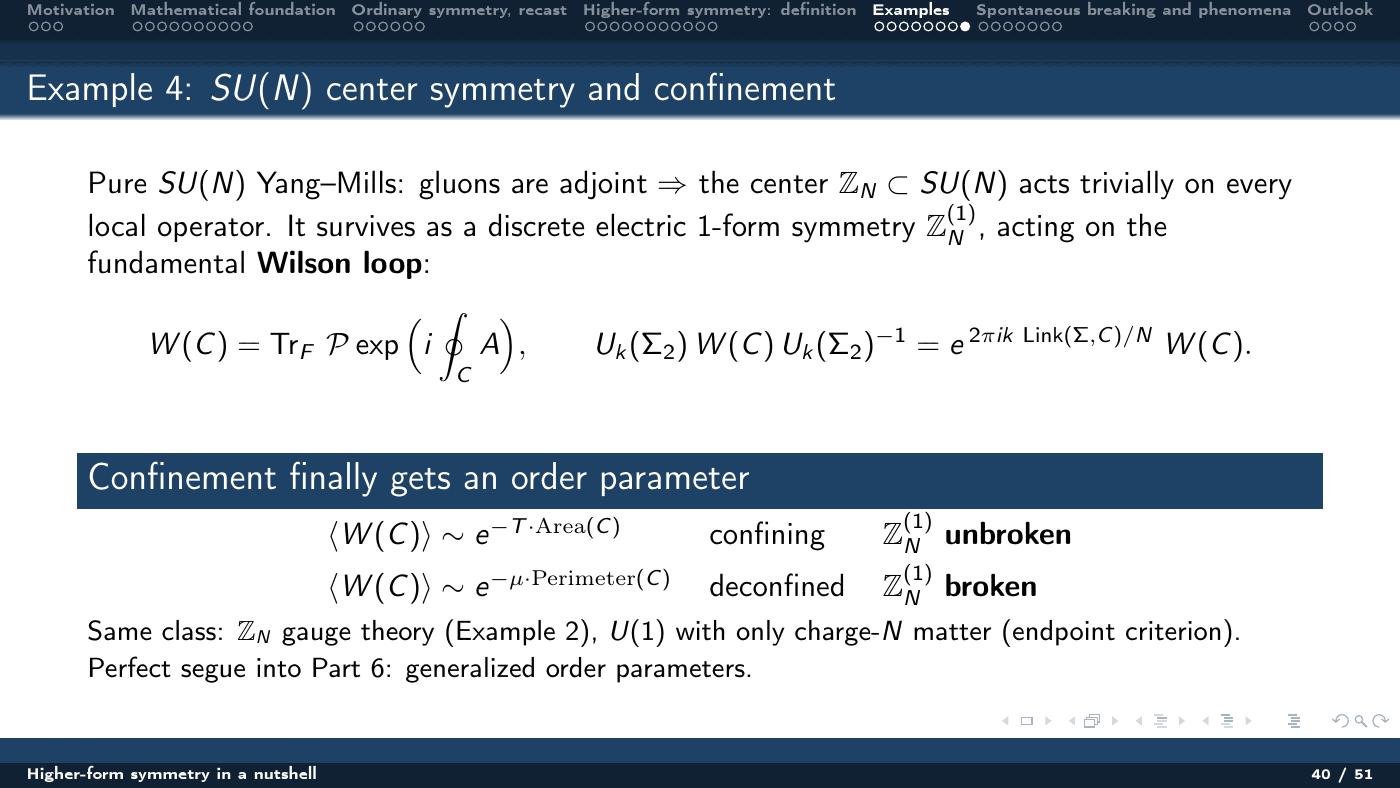 Higher-Form Symmetry in a Nutshell — slides — page 40 of 51