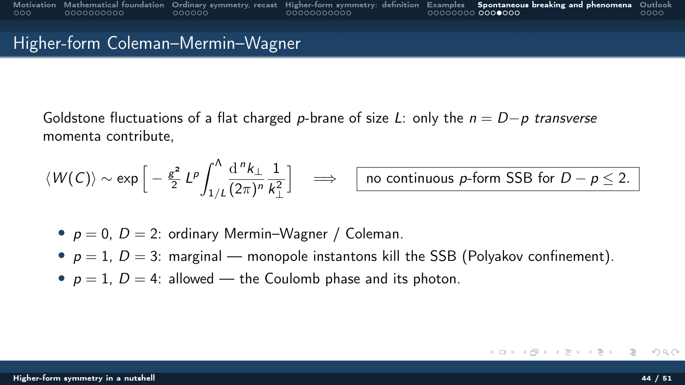 Higher-Form Symmetry in a Nutshell — slides — page 44 of 51