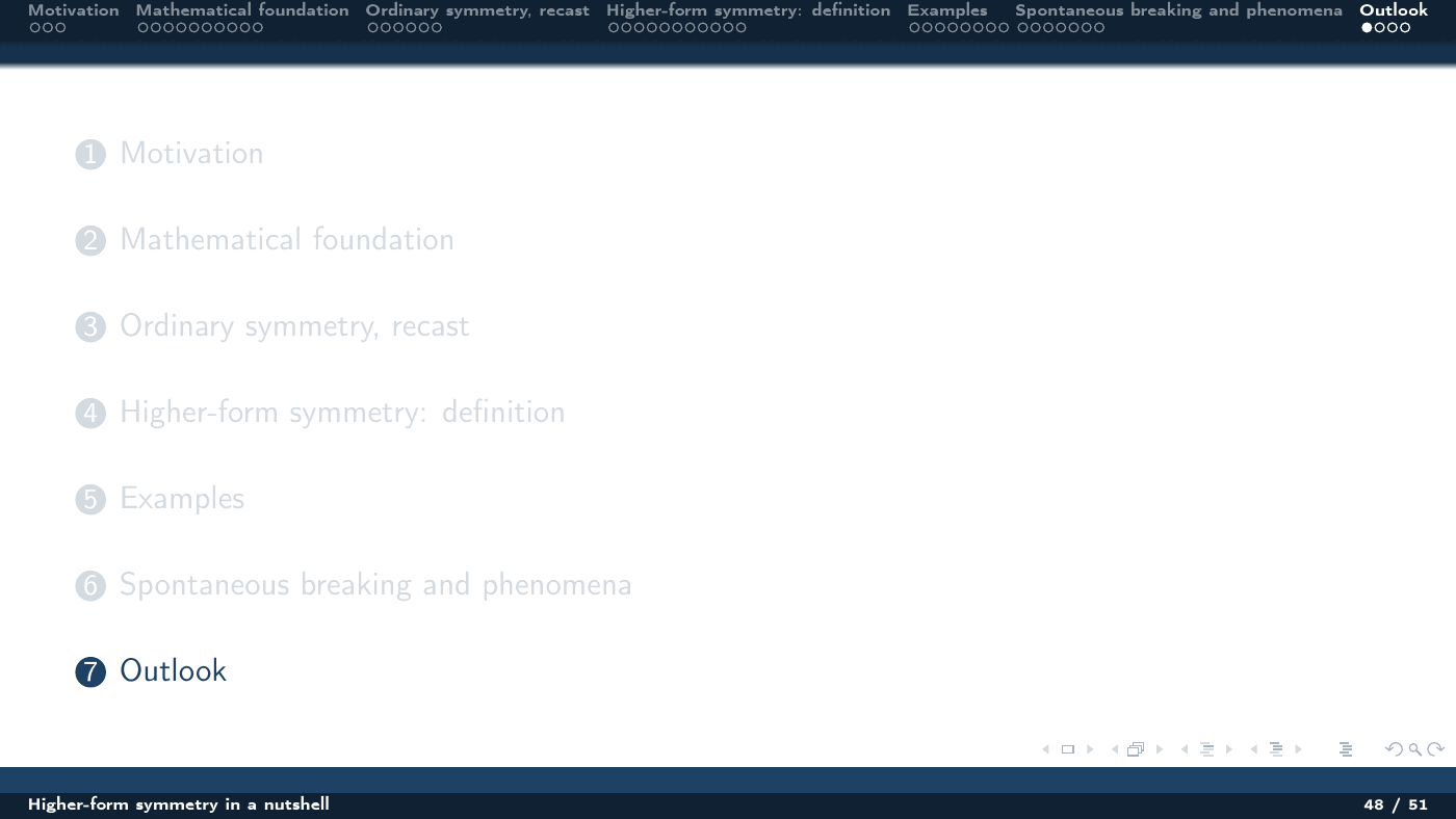 Higher-Form Symmetry in a Nutshell — slides — page 48 of 51