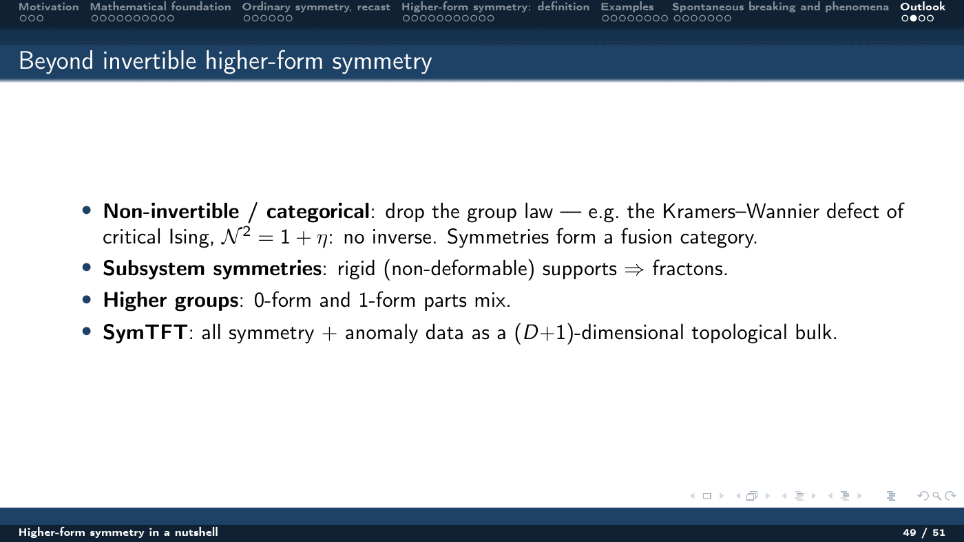 Higher-Form Symmetry in a Nutshell — slides — page 49 of 51